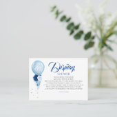 Blue Floral Display Baby shower Visitekaartje (Staand voorkant)