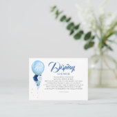 Blue Floral Display Baby shower Visitekaartje (Staand voorkant)