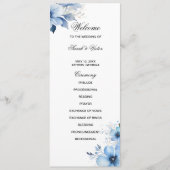 Blue Floral double side program card  Programma (Voorkant)