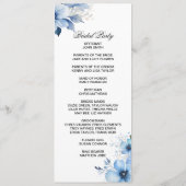 Blue Floral double side program card Programma (Achterkant)