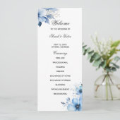Blue Floral double side program card Programma (Staand voorkant)