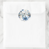 Blue Floral Dragonfly Sticker Envelope Seal (Tas)