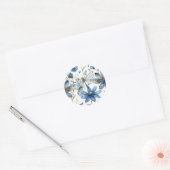 Blue Floral Dragonfly Sticker Envelope Seal (Envelop)
