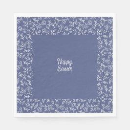 Blue Floral Easter Napkins – Happy Easter  Servet