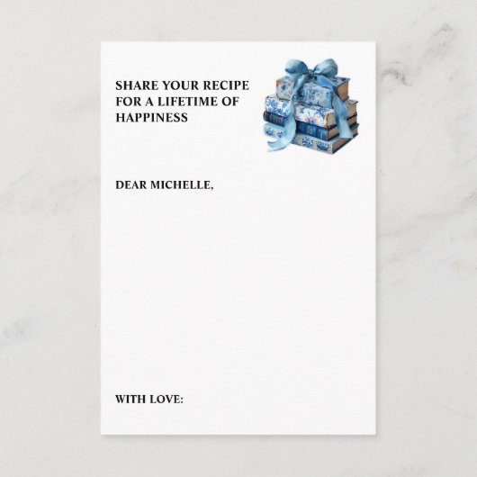 Blue Floral Een nieuw Chapter Vrijgezellenfeest Informatiekaartje (Achterkant)