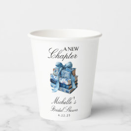 Blue Floral Een nieuw Chapter Vrijgezellenfeest Papieren Bekers