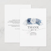 Blue Floral Elegant Fête des mariées Carte de reme (Devant / Derrière)