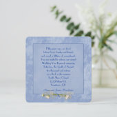 Blue Floral Embossed Wedding Vow Renewal Kaart (Staand voorkant)