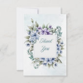 Blue Floral Flat - Hartelijk dank Bedankkaart (Voorkant)