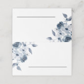 Blue Floral Folded Place Card (Buitenkant ongevouwen)