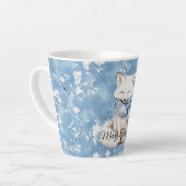 Blue Floral Fox Christmas Latte Mok (Linkerhoek)