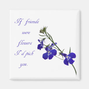 Blue Floral Friendship Magnet Magneet