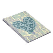 Blue Floral Fun Heart Vintage Style Journal (Côté Droit)