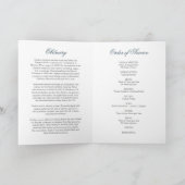 Blue Floral Funeral Ordre du service Programme de  (Intérieur)