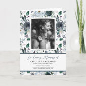 Blue Floral Funeral Ordre du service Programme de  (Devant)