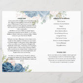 Blue Floral Funeral Programme sjabloon (Achterkant)