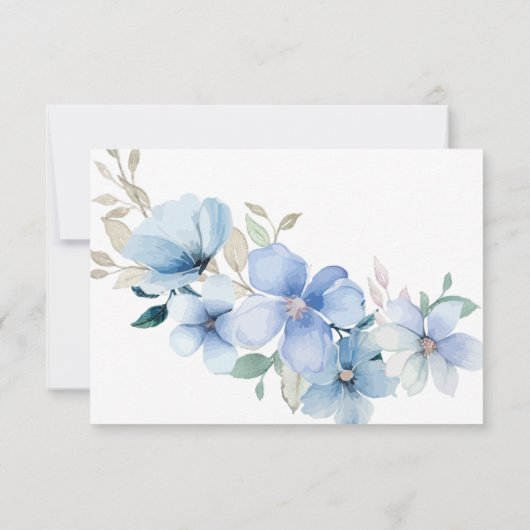 Blue Floral Garden Sweet Sixteen 16 Verjaardag RSV Kaart (Achterkant)