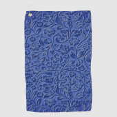 Blue Floral Golf Towel Golfhanddoek (Voorkant)