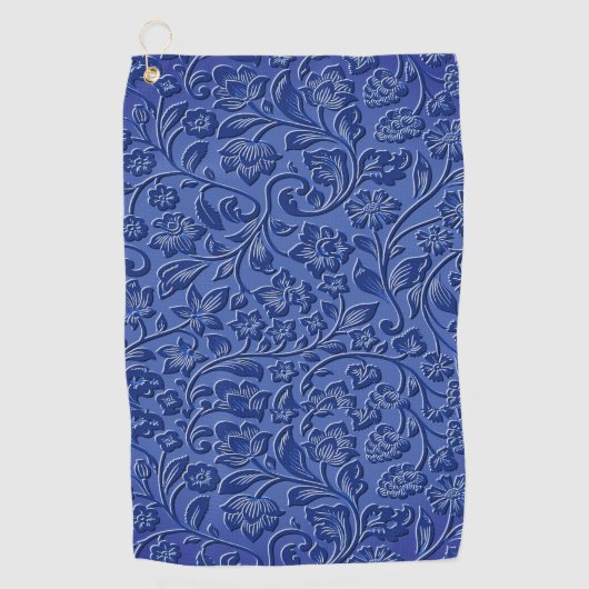 Blue Floral Golf Towel Golfhanddoek (Voorkant)