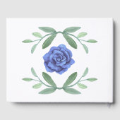 Blue Floral Greenery Foliage Mariage Livre d'or (Verso)