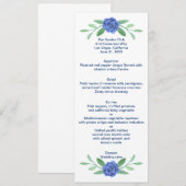 Blue Floral Greenery Foliage Wedding Menu Kaart (Voorkant / Achterkant)