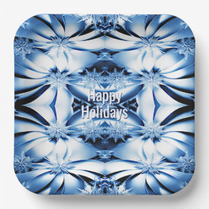 Blue Floral Holiday Christmas Paper Bord