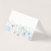 Blue Floral Hydrangea Bloom Place Carte Décor Tabl (Back)