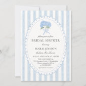 Blue Floral Hydrangea Bridal Shower Invitation (Devant)