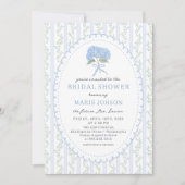 Blue Floral Hydrangea Bridal Shower Invitation (Devant)