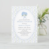 Blue Floral Hydrangea Bridal Shower Invitation (Debout devant)