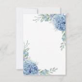 Blue Floral Hydrangea RSVP-kaart RSVP Kaartje (Achterkant)
