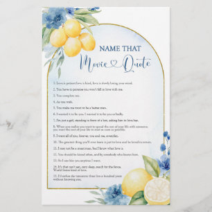 Blue Floral Lemon Main Squeeze Film Quote