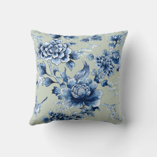 Blue Floral Luxury op Sage Sierkussen