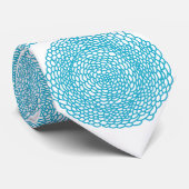 Blue Floral Mandala Art Stropdas (Opgerold)