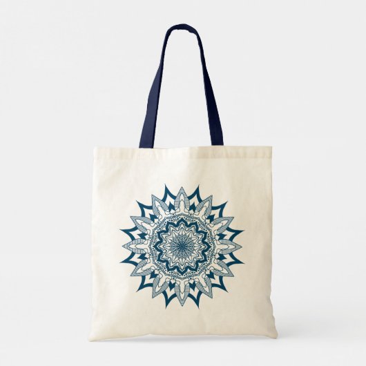 Blue Floral Mandala Canvas tas (Achterkant)