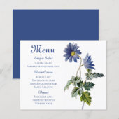 Blue Floral Menu Daisies Flowers Waterverf Daisy (Voorkant / Achterkant)