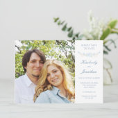 Blue Floral met de kaart voor de datum opslaan (Staand voorkant)