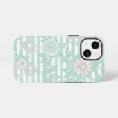 Blue Floral Minimalist iPhone Hoesje (Achterkant horizontaal)