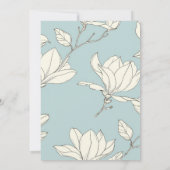 Blue Floral minimalistische bruiloft uitnodiging (Achterkant)