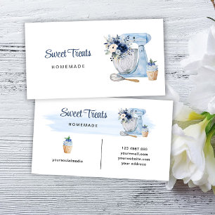 Blue Floral Mixer Visitekaartje