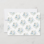 Blue Floral Modern Monogram Wedding RSVP Cards (Achterkant)