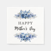 Blue Floral Moederdag Brunch Party Servet (Voorkant)
