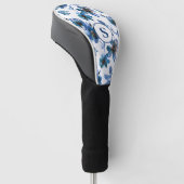 Blue Floral Monogram Golfheadcover (Schuin)