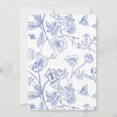 Blue Floral Oh Baby shower Invitation (Dos)
