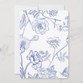 Blue Floral Oh Boy Baby shower Invitation (Dos)