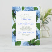 Blue Floral Parents Invitation Wedding Kaart (Staand voorkant)