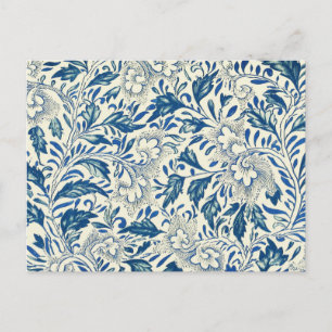 Blue Floral Pattern Antiek Asian Design Briefkaart