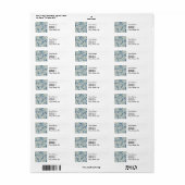 Blue Floral Pattern Antiek Asian Design Etiket (Full Sheet)