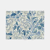 Blue Floral Pattern Antiek Asian Design Fleece Deken (Voorkant (Horizontaal))