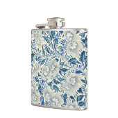 Blue Floral Pattern Antiek Asian Design Heupfles (Links)